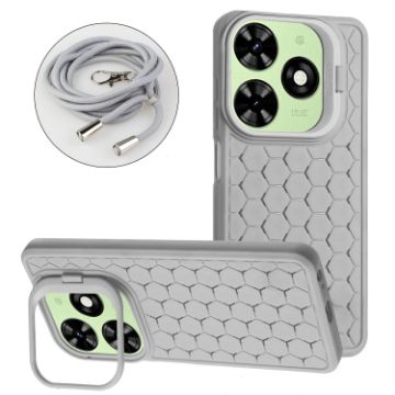 Tecno Spark Go 2024 Honeycomb Radiating Holder TPU Phone Case - Grey - 1
