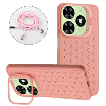 Tecno Spark Go 2024 Pink TPU Phone Case with Lanyard - 1
