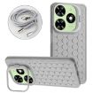 Tecno Spark 20 Honeycomb Radiating Holder TPU Phone Case with Lanyard - Grey - 1