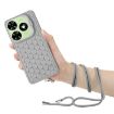 Tecno Spark 20 Honeycomb Radiating Holder TPU Phone Case with Lanyard - Grey - 4