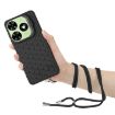 Tecno Spark 20 Honeycomb Radiating Holder TPU Phone Case with Lanyard - Black - 4