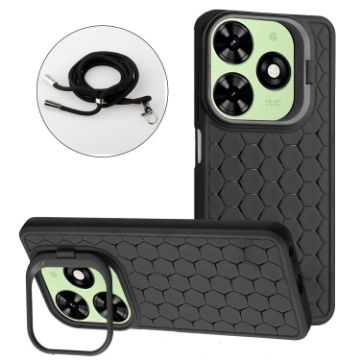 Infinix Hot 40i TPU Phone Case with Lanyard - Black - 1