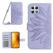 T-Mobile REVVL 7 5G Sun Flower Leather Flip Case (Purple) - 1