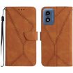 Brown Embossed Leather Phone Case for Motorola Moto E14 - 1