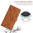 Brown Embossed Leather Phone Case for Motorola Moto E14 - 5
