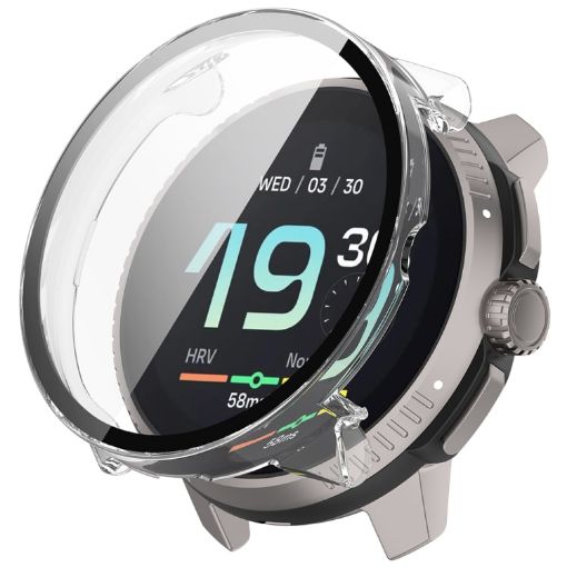 Suunto Race PC Watch Protective Case + Tempered Glass Film (Transparent White) - 1