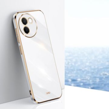 Vivo V30E XINLI 6D Plating Gold Edge TPU Phone Case - White - 1