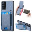 Realme GT Master Carbon Fiber Wallet Stand Phone Case - Blue - 1