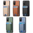Realme 8 5G Carbon Fiber Wallet Stand Case - Khaki - 6
