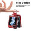 Samsung Galaxy Z Flip6 Red Leather Ring Wallet Phone Case - 5