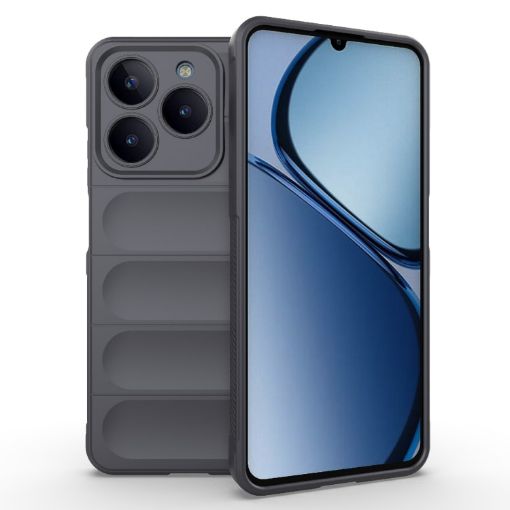 Realme C61 4G Global TPU Flannel Phone Case - Dark Grey - 1