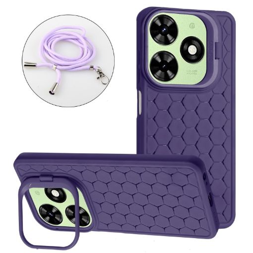 Infinix Hot 40i Purple TPU Phone Case with Lanyard - 1