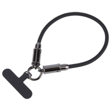 USB-C to 8 Pin Data Cable Lanyard, 30cm Black Braid - 1