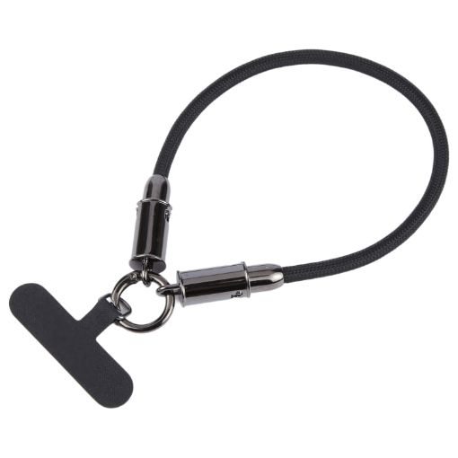 USB-C to 8 Pin Data Cable Lanyard, 30cm Black Braid - 1