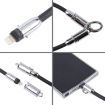 USB-C to 8 Pin Data Cable Lanyard, 30cm - Black Silicone - 2