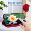 Red LG K61 Lotus Embossed Leather Phone Case - 5