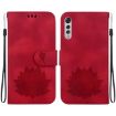 Red LG Velvet/Velvet 5G/G9 Lotus Embossed Leather Phone Case - 1