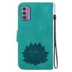 Nokia G42 Green Lotus Embossed Leather Phone Case - 3