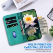 Nokia G42 Green Lotus Embossed Leather Phone Case - 4
