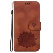 Nokia XR21 Lotus Embossed Leather Phone Case - Brown - 2