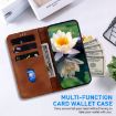 Nokia G10/G20 Lotus Embossed Leather Phone Case - Brown - 4