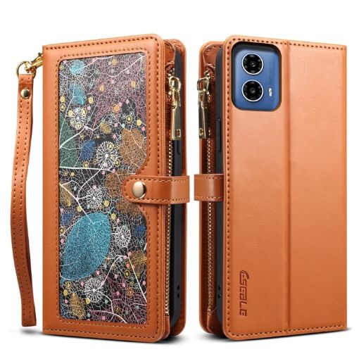 Motorola Moto G85 ESEBLE Star Series Lanyard Zipper Wallet RFID Leather Case - 1