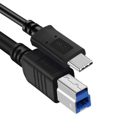 USB-C to USB3.0 Printer Extension Cable, 1m - Black - 1
