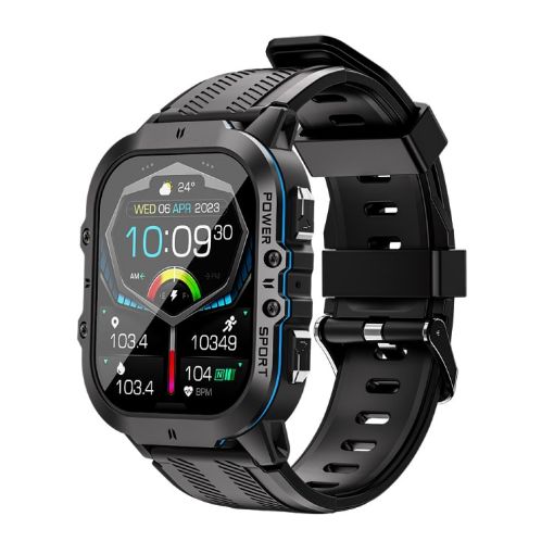 LEMFO C26 1.96" Sport Smart Watch - Bluetooth Call/Message/Heart Rate/Blood Pressure - Blue - 1