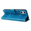 Sony Xperia 10 VI Blue Leather Phone Case - Embossed Sunflower - 5