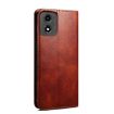 Motorola Moto E14 Brown Leather Phone Case - 3