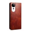 Brown Crazy Horse Texture Leather Phone Case for vivo S19 Pro - 3