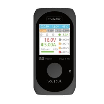 ToolkitRC M4Pocket LiPo Battery Balance Charger - Black - 1