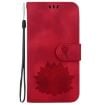 Samsung Galaxy S20 FE 4G/5G Lotus Embossed Leather Phone Case - Red - 2