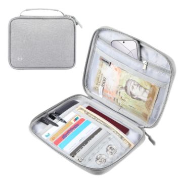 HAWEEL Passport Wallet Document Organizer Grey - 1
