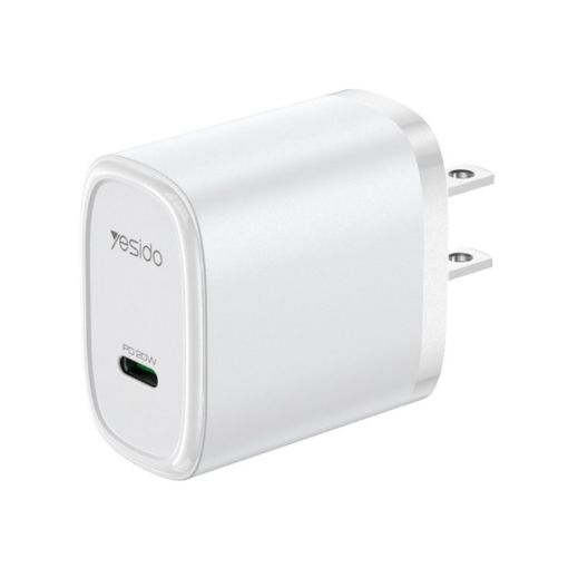 Yesido YC11U 20W PD USB-C Fast Charger - US Plug (White) - 1