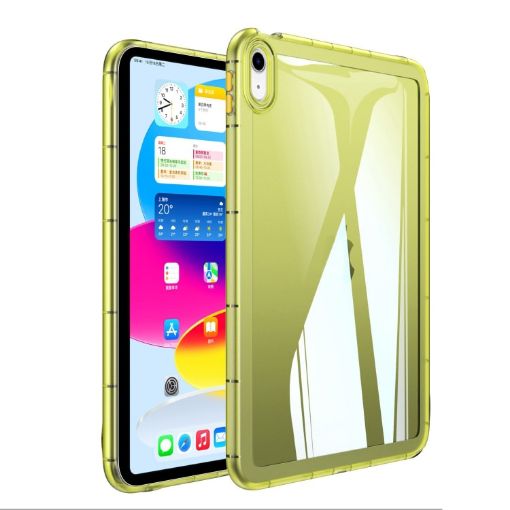 Clear Acrylic Hybrid TPU Tablet Case for iPad 10th Gen 10.9 2022 (Yellow) - 1
