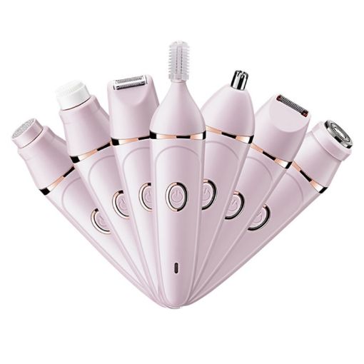 7 In 1 Women Shaver USB Epilator Eyebrow Trimmer - Pink - 1