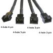 Computer PWM Temperature Control Cooling Fan Extension Cable - 1 In 4 - 4