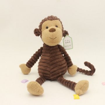 Striped Monkey Plush Toy Doll - 33cm Height - 1