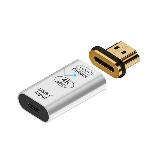 Type-C Female to HDMI 2.0 Male Converter Adapter 4K 60Hz HD Silver - 1
