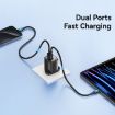 USAMS CC231 30W USB+USB-C Dual Port Charger, UK Plug (White) - 5