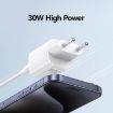 USAMS CC254 30W USB+USB-C Dual Port Fast Charger EU Plug Black - 4
