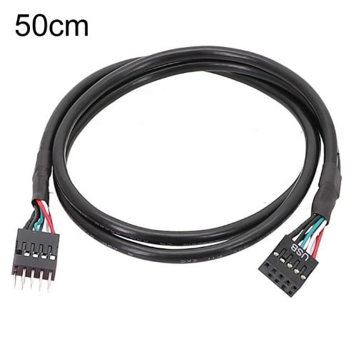 50cm Motherboard 9Pin USB2.0 Extension Cable Double Shielded Cord - 1