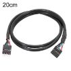 20cm Motherboard 9Pin USB2.0 Extension Cable Double Shielded Cord - 1