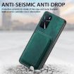 OPPO A79 5G Retro Leather Card Bag Magnetic Phone Case - Green - 5
