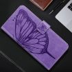 Samsung Galaxy A40 Embossed Butterfly Leather Phone Case - Light Purple - 6