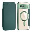 Google Pixel 8a MagSafe Magnetic RFID Anti-theft Leather Phone Case Green - 1
