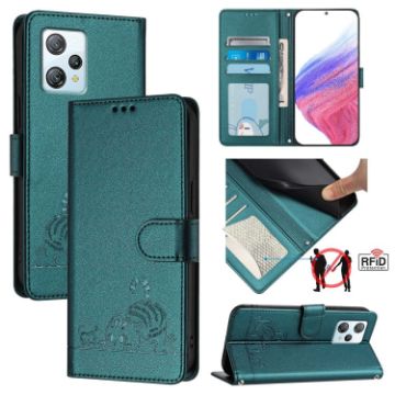 Blackview A53 Cat Rat Embossed Pattern RFID Leather Phone Case with Lanyard - 1