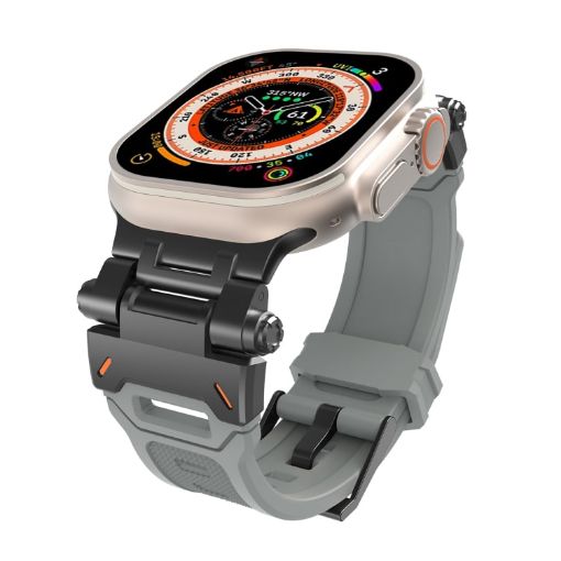 Apple Watch Series 4 44mm Stainless Steel Connector TPU Watch Band - 1