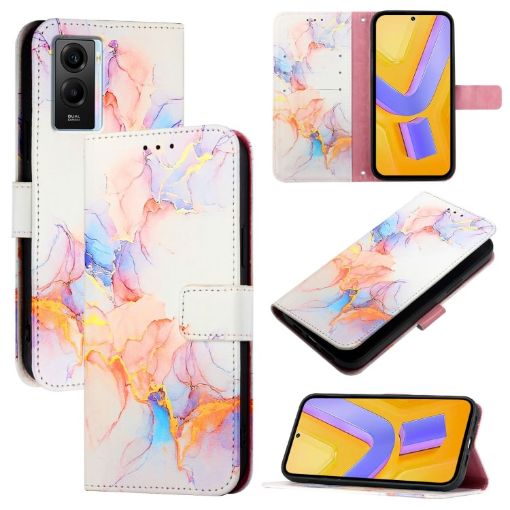 Marble Pattern Flip Leather Phone Case for vivo Y55s 5G/Y55 5G/Y75 5G - 1